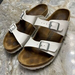 Birkenstock Arizona Birko-Flor - White Medium/Narrow M7 W9 EU40